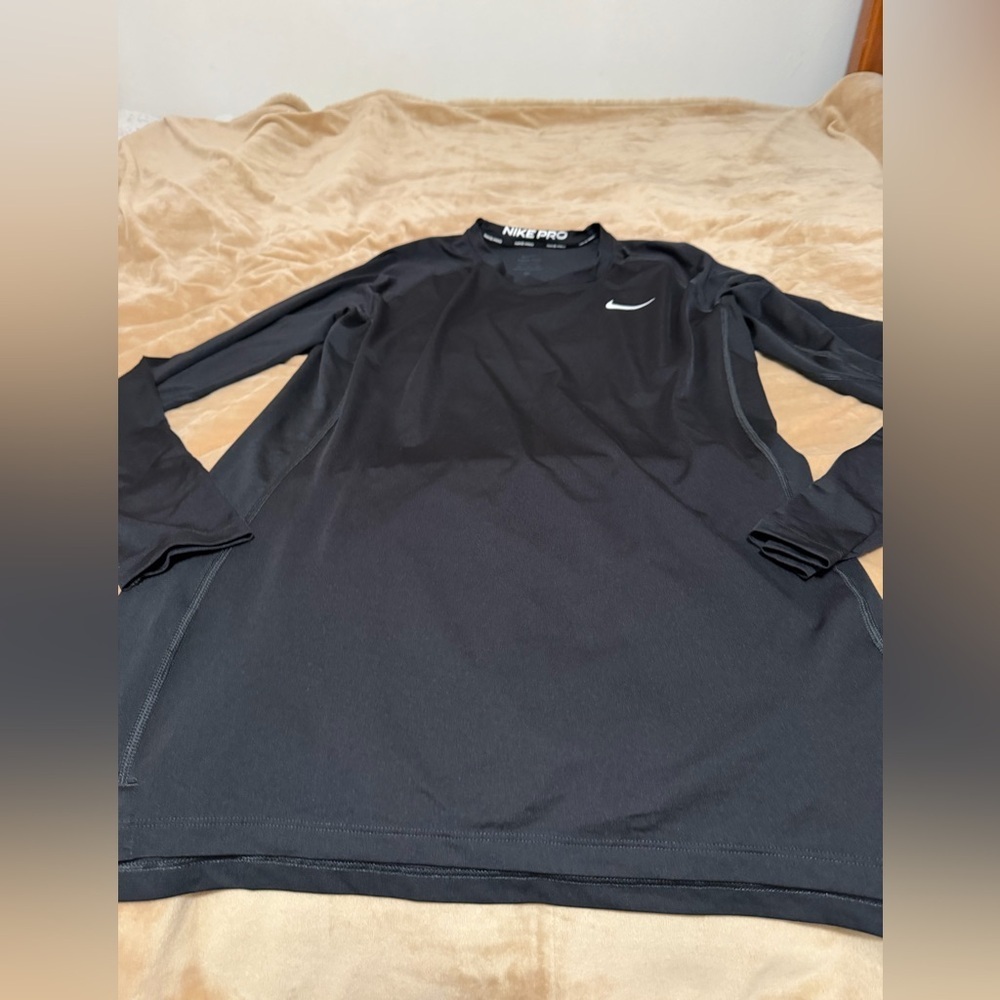 Nike Pro Dri-fit Black Long-Sleeve Performance Top with Swoosh XXL